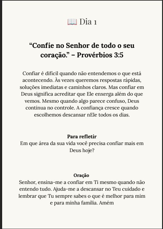 Página do Dia 1 do livro 365 Dias com Cristo — passagem bíblica, reflexão e oração